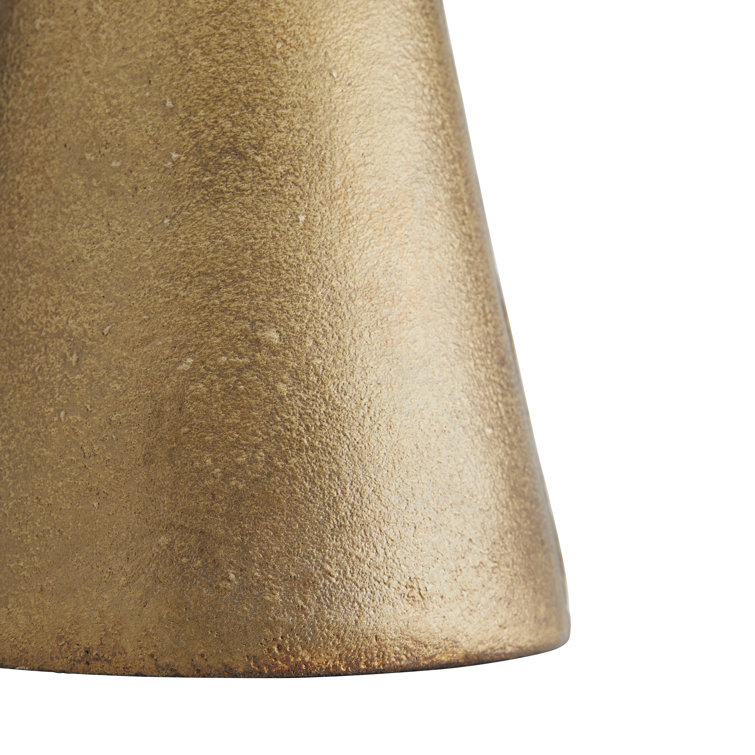 Narsi Antique Brass Tapered Table Lamp with Off-White Shade