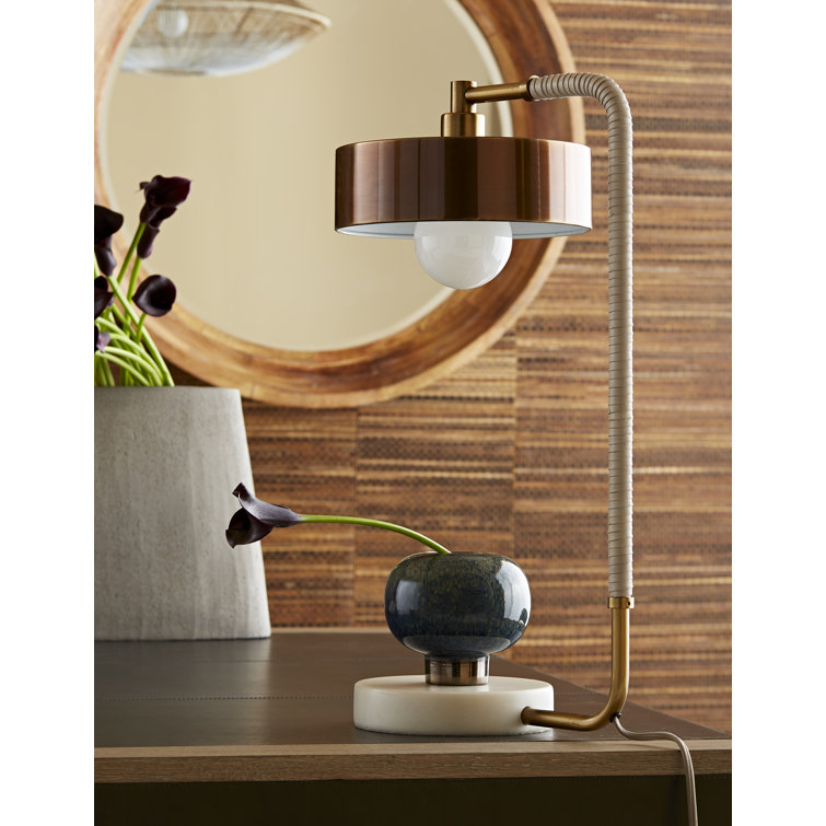 Modern Brass and Marble Adjustable Desk Lamp