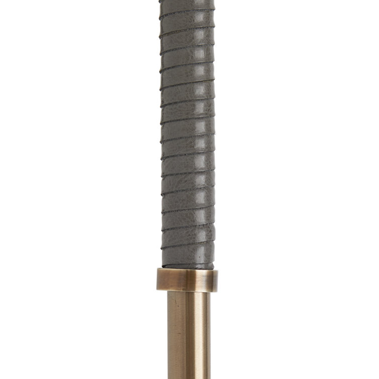 Aaron Adjustable Black and Brass Arched Floor Lamp