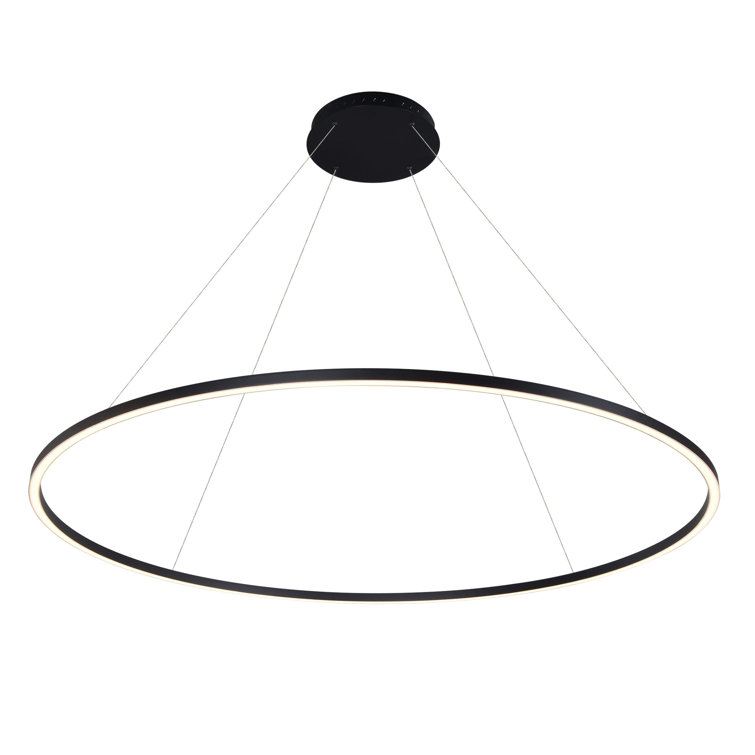 Tania Sleek Circular Adjustable LED Chandelier in Black