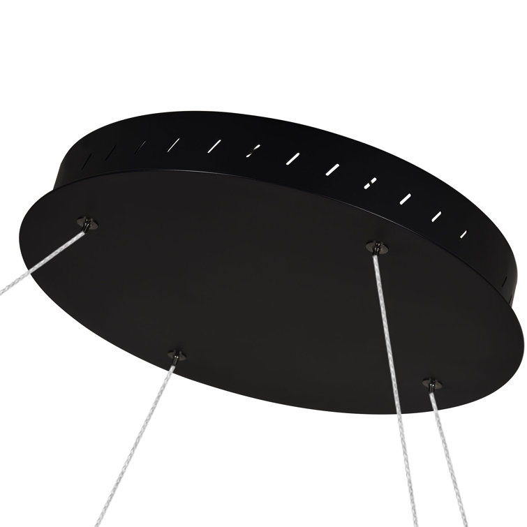 Tania Sleek Circular Adjustable LED Chandelier in Black