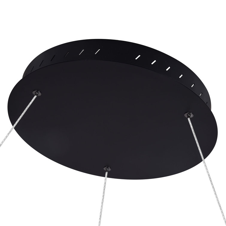 Tania 39" Sleek Black Integrated LED Adjustable Drum Chandelier