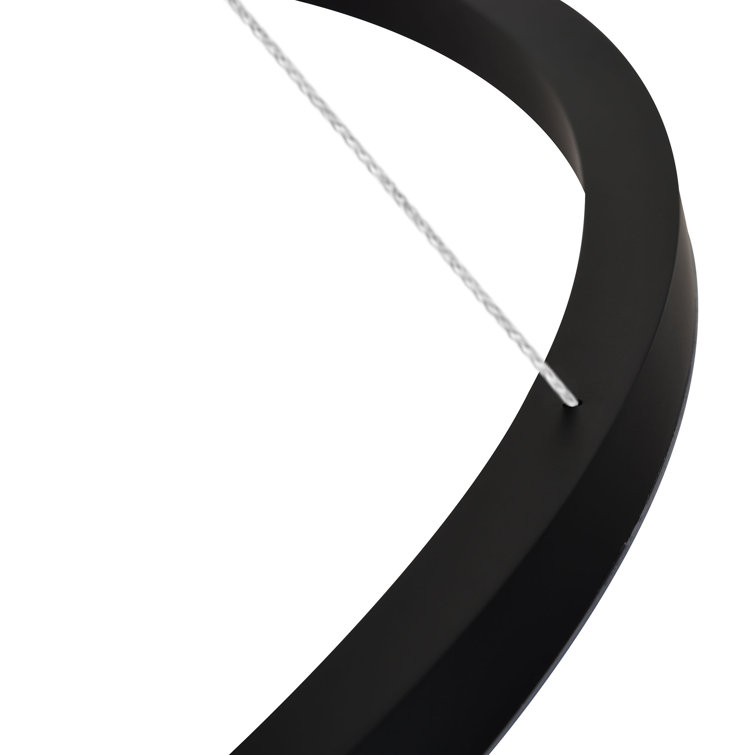 Tania 39" Sleek Black Integrated LED Adjustable Drum Chandelier