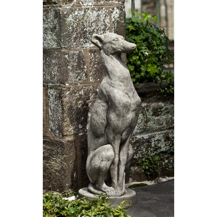 Greystone Antique Greyhound Statue in Concrete Finish