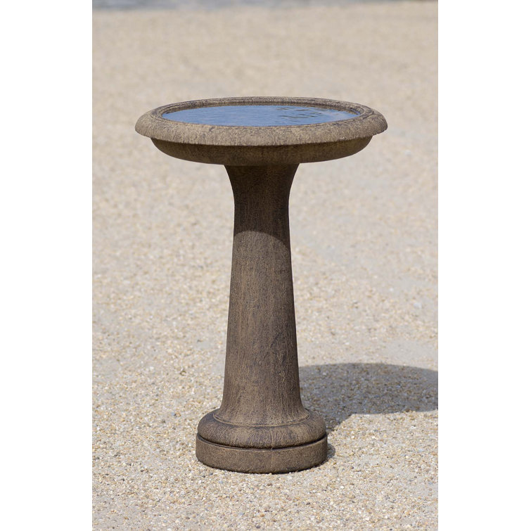 Aged Limestone Concrete Pedestal Birdbath