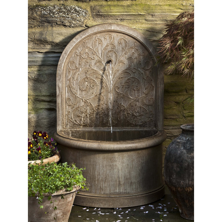 Aged Limestone Handcrafted Wall Fountain