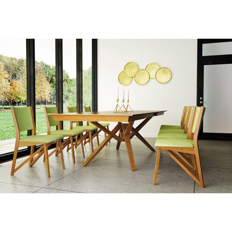 Natural Cherry Solid Wood Extendable Dining Table with Self-Storing Leaves