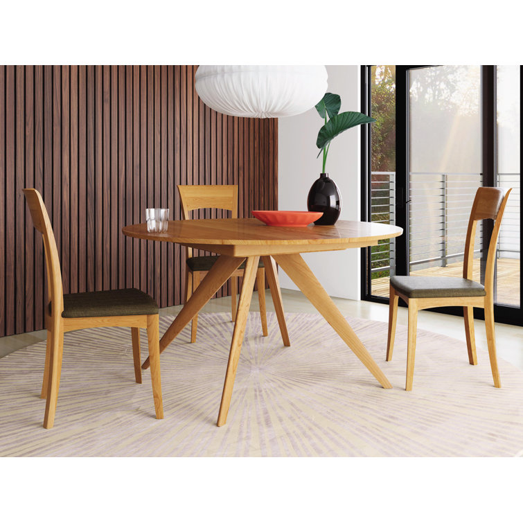 Catalina 48" Round Natural Cherry Wood Extendable Dining Table