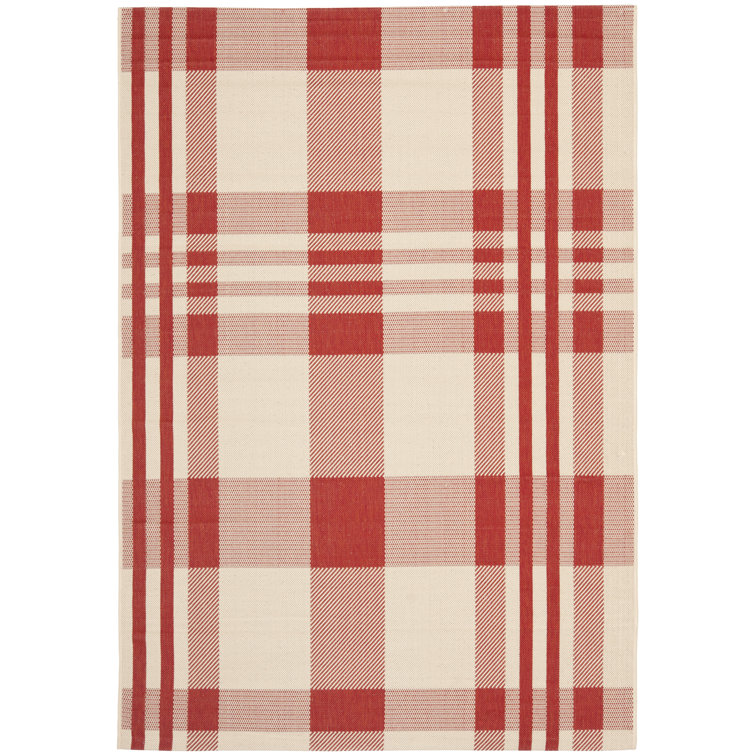 Red Bone 8' x 10' Synthetic Easy-Care Indoor/Outdoor Area Rug