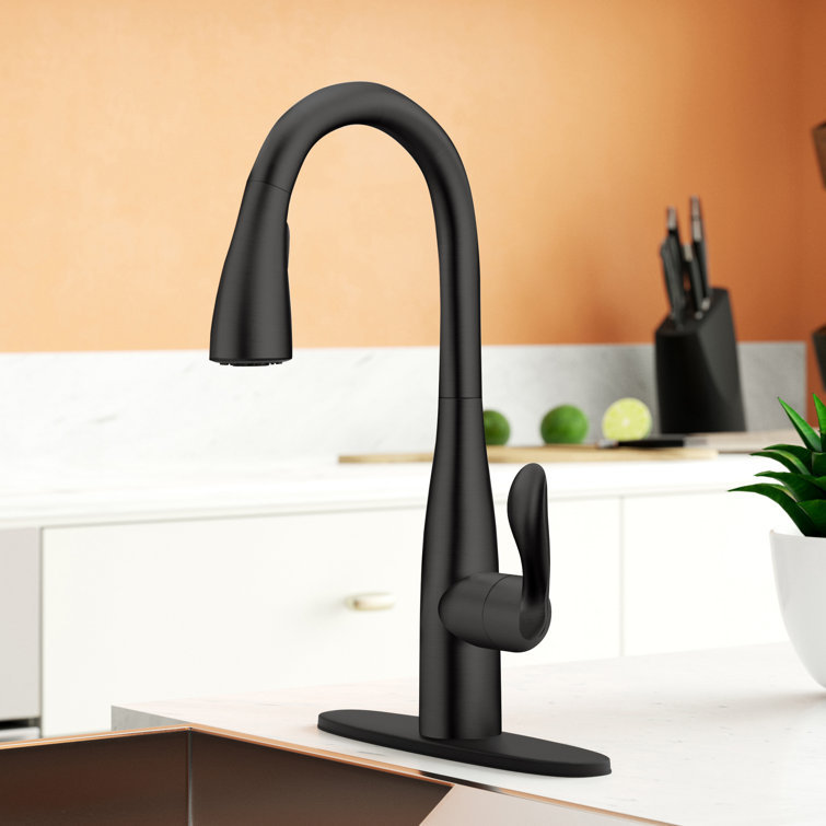 Matte Black Touchless Pull-Down Kitchen Faucet with Spray