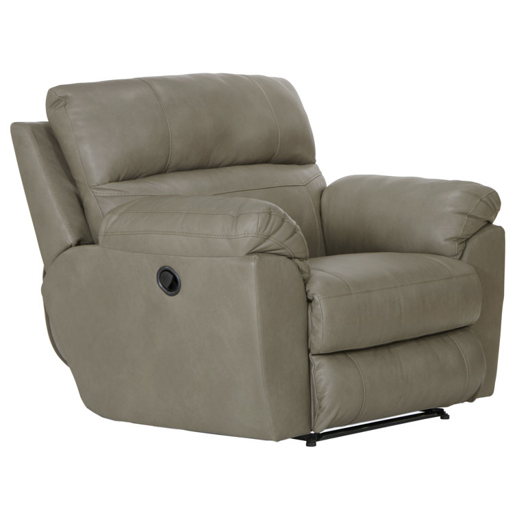 Putty Beige Leather Manual Recliner