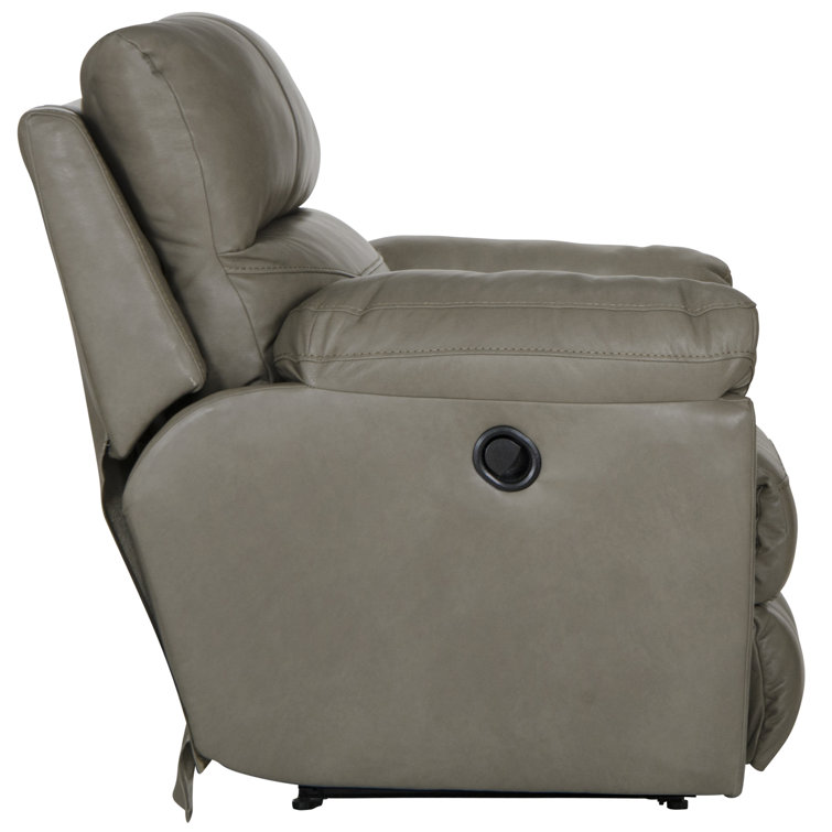Putty Beige Leather Manual Recliner