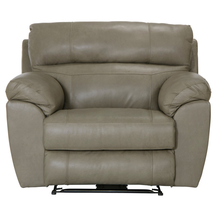 Putty Beige Leather Manual Recliner