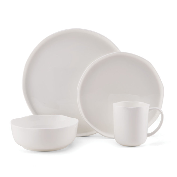 Adelaide White Porcelain 16-Piece Dinnerware Set, Service for 4