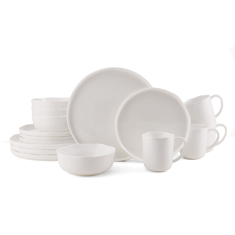 Adelaide White Porcelain 16-Piece Dinnerware Set, Service for 4