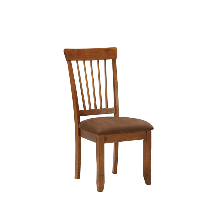 Rustic Brown Microfiber Upholstered Side Chair Set