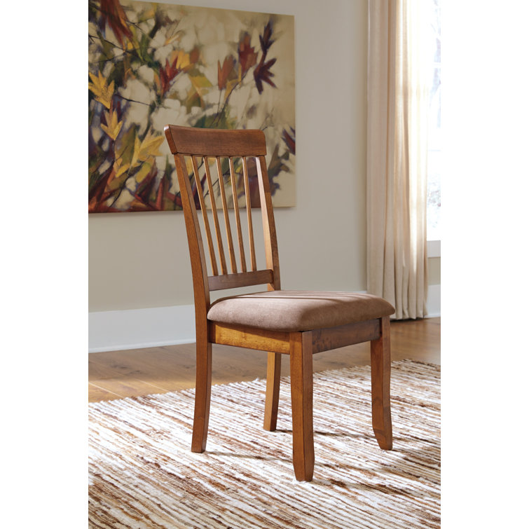 Rustic Brown Microfiber Upholstered Side Chair Set