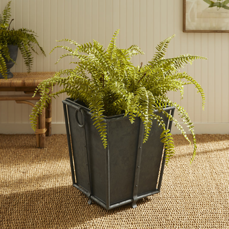 Callahan Tapered Gray Iron Outdoor Pot Planter