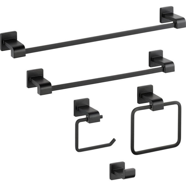 Ara 24-inch Matte Black Wall Mounted Towel Bar