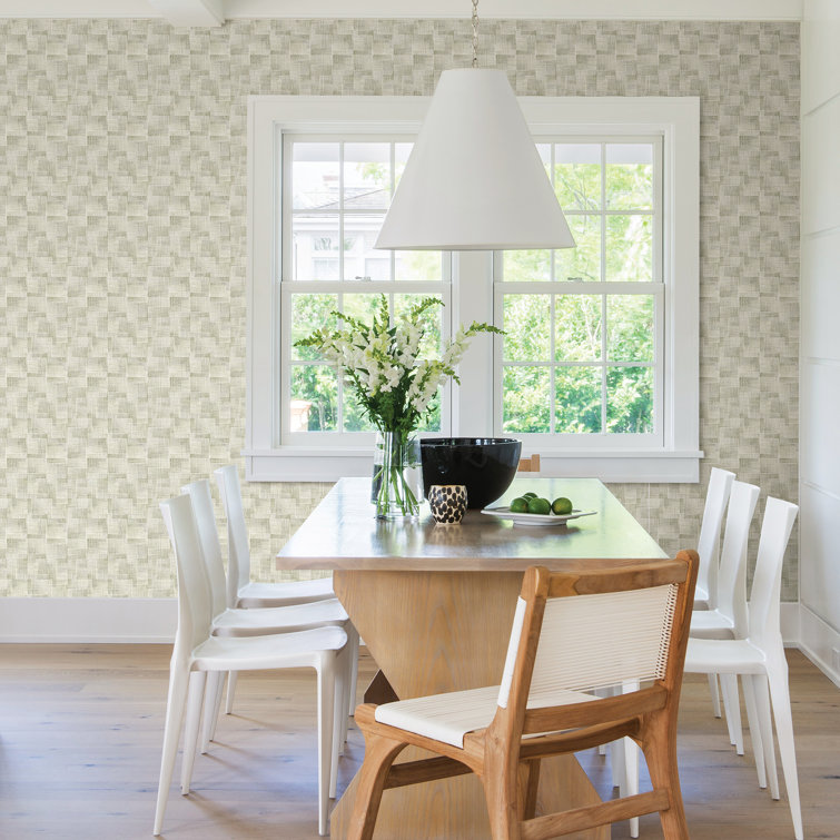 Sage and Grey Geometric Vinyl Wallpaper