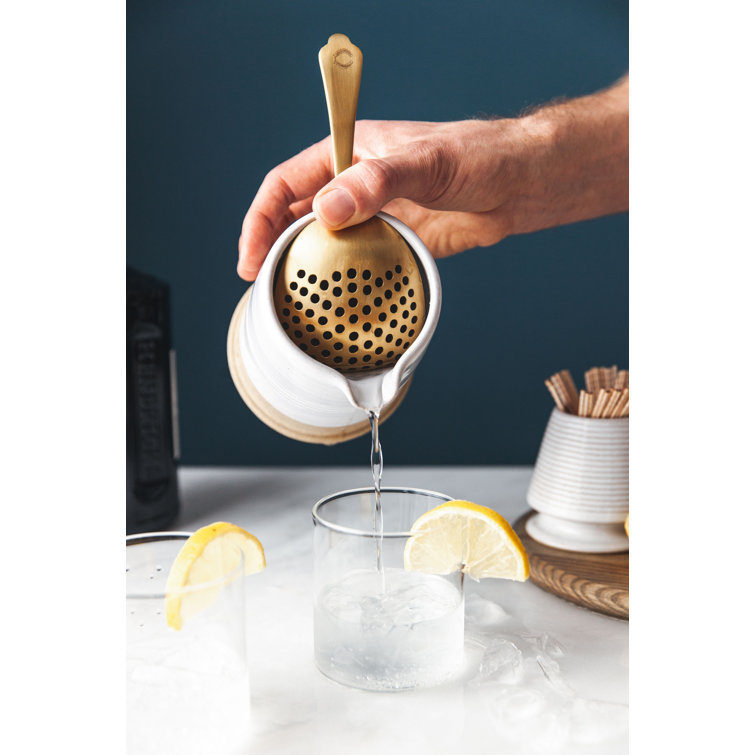 Gold-Brushed Stainless Steel Julep Strainer