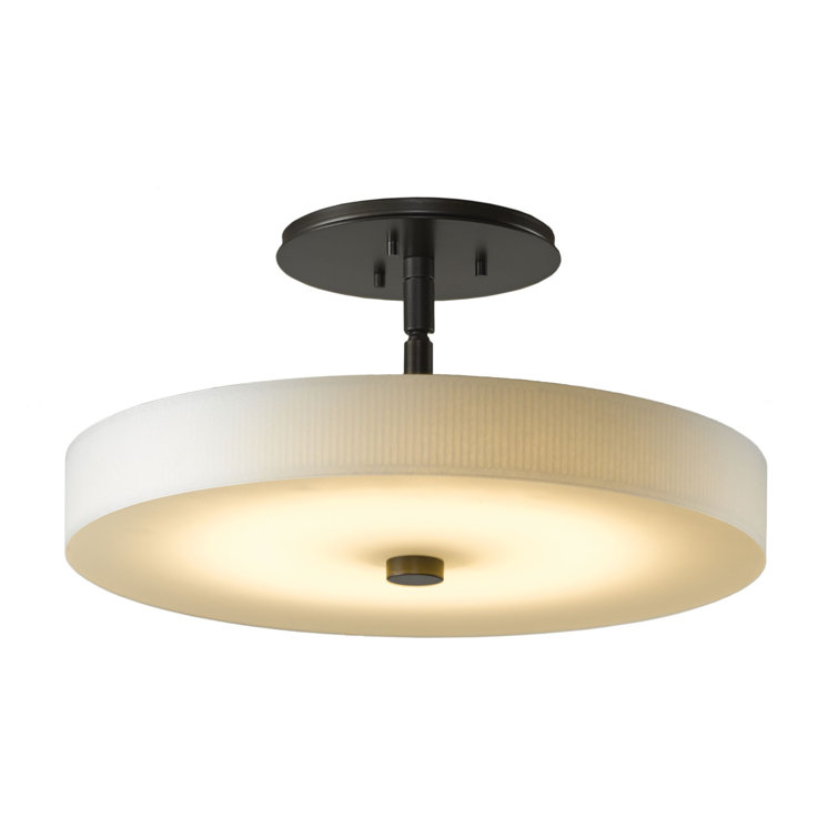 Dark Smoke LED Drum Semi Flush Mount Ceiling Light