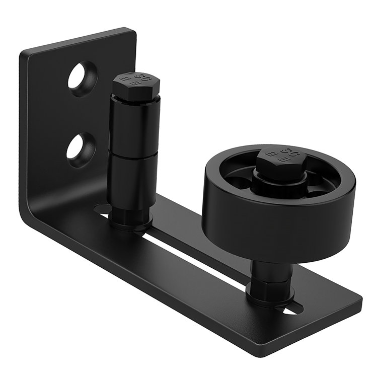 Black Adjustable Sliding Barn Door Floor Guide with 8 Setup Options