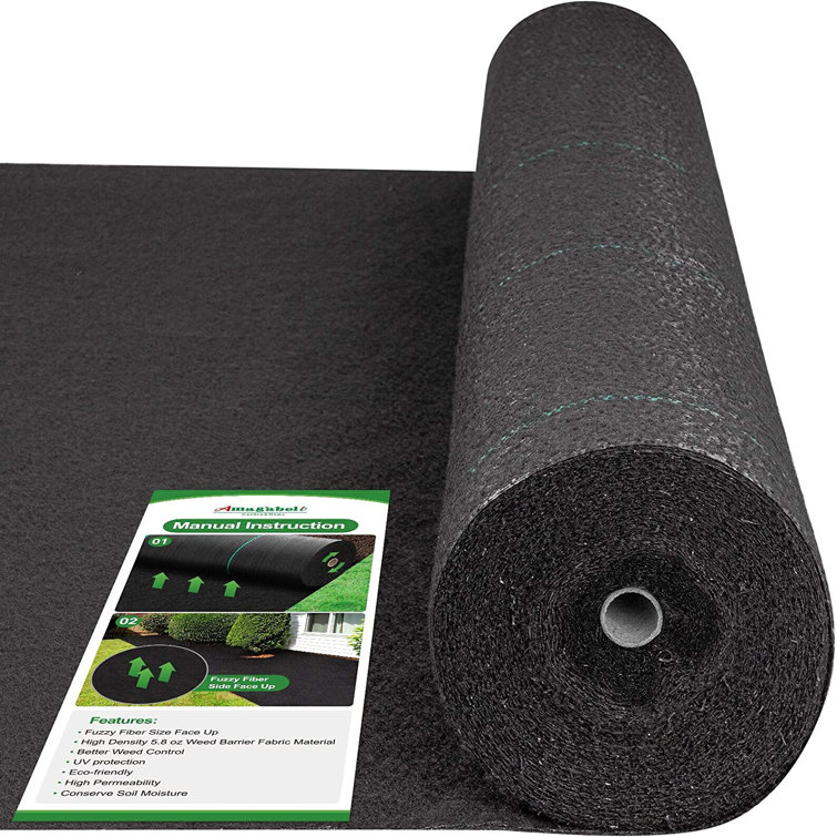 5.8oz Black Heavy Duty Polypropylene Weed Barrier Fabric