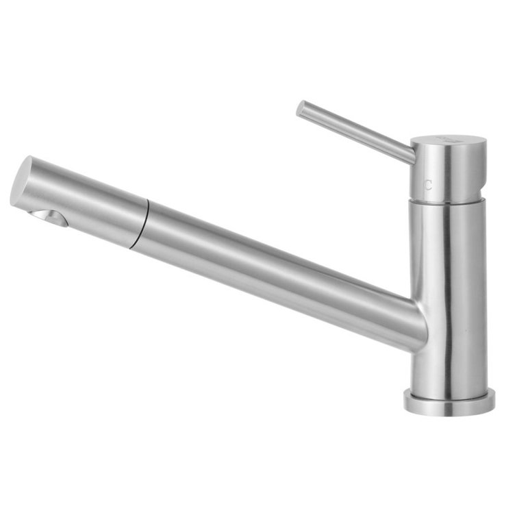 Brushed Stainless Steel Pull-Out Spray Kitchen Faucet