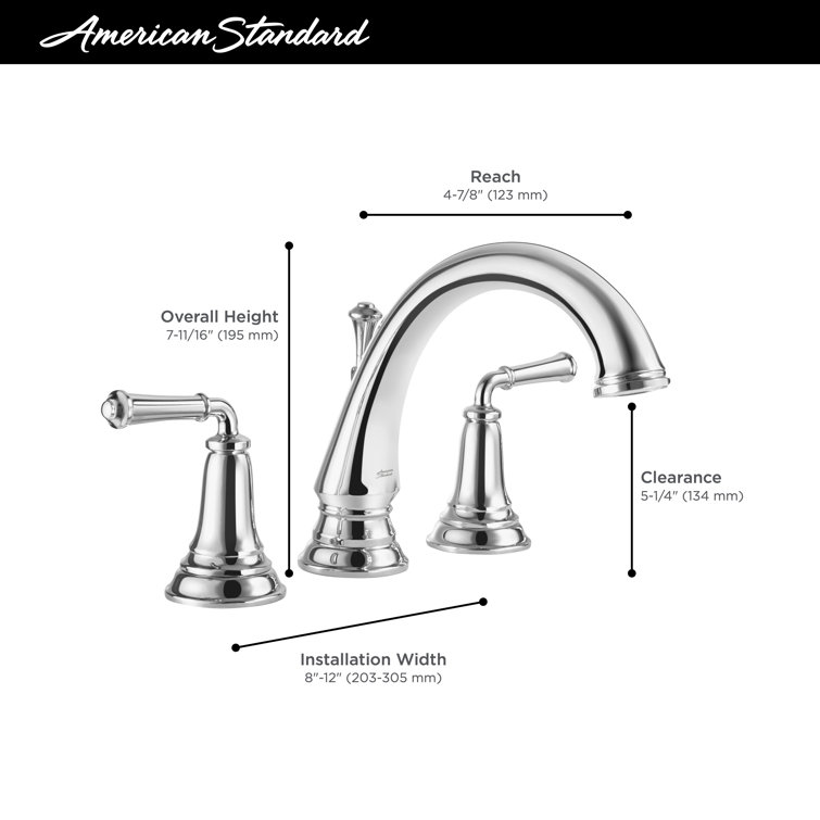 Polished Chrome Widespread 2-Handle Bathroom Faucet with Brass Body