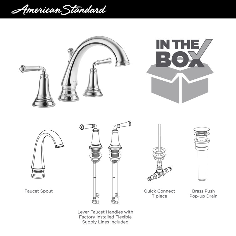 Polished Chrome Widespread 2-Handle Bathroom Faucet with Brass Body