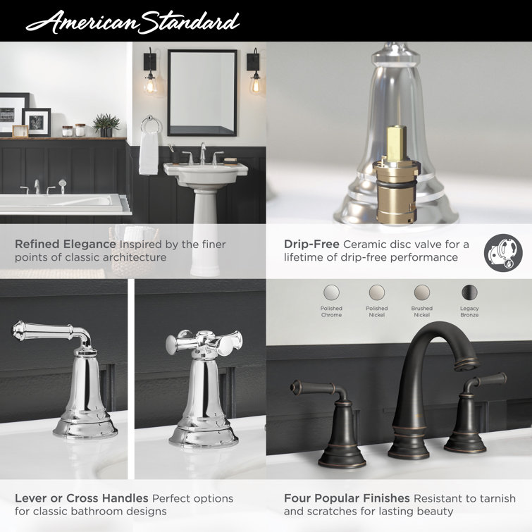 Polished Chrome Widespread 2-Handle Bathroom Faucet with Brass Body