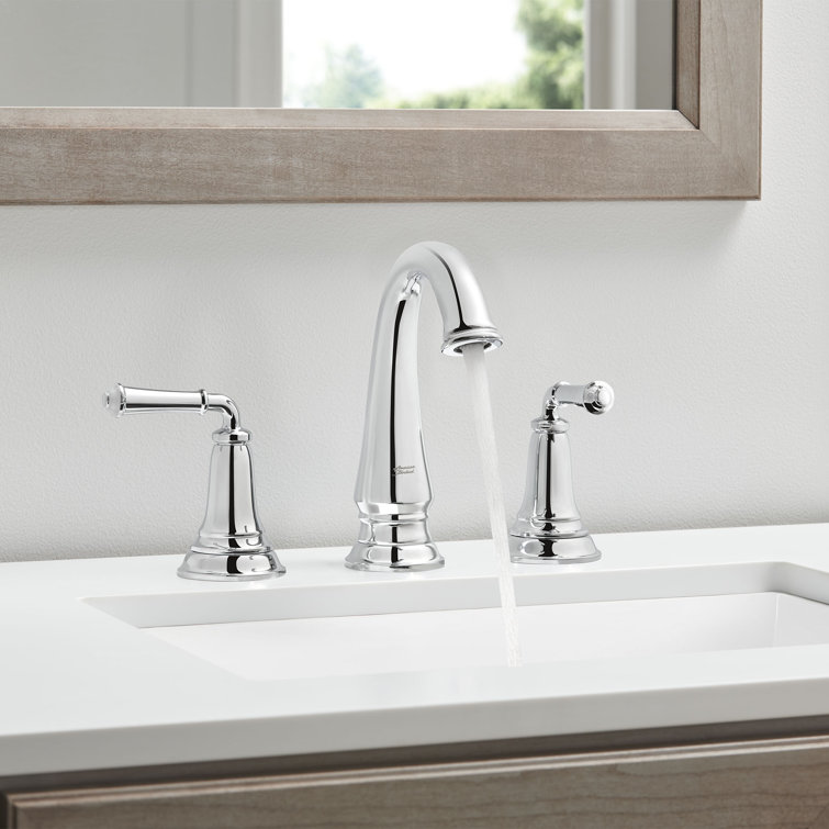 Polished Chrome Widespread 2-Handle Bathroom Faucet with Brass Body