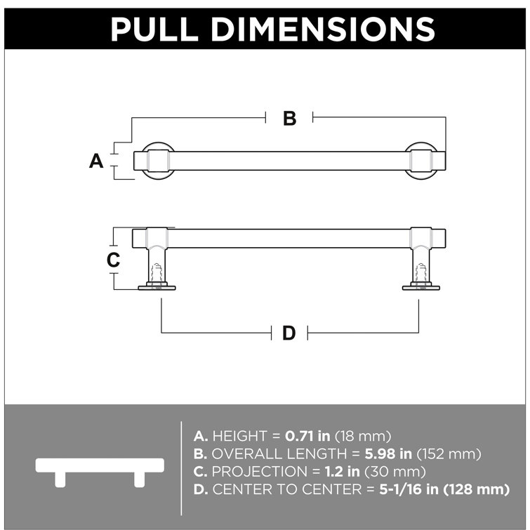 Brushed Nickel Industrial Bar Pulls with Mounting Hardware