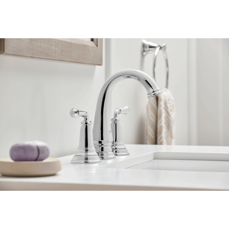 Polished Chrome Widespread 2-Handle Bathroom Faucet with Brass Body