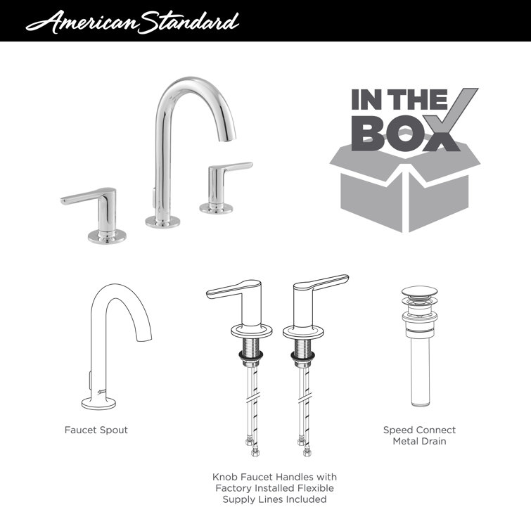 Polished Chrome Modern Widespread Bathroom Faucet with Lever Handles