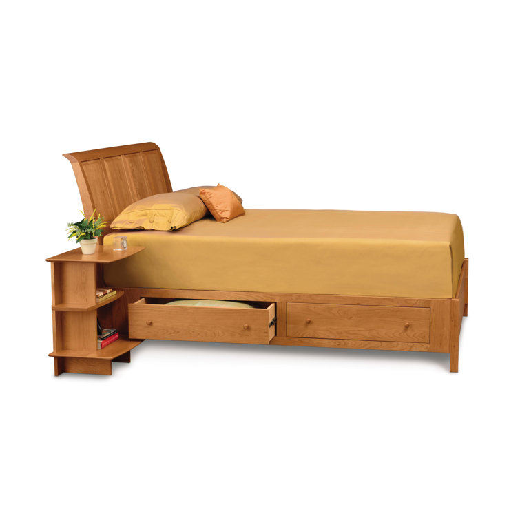 Sarah Queen-Sized Solid Wood Platform Bed in Natural Cherry