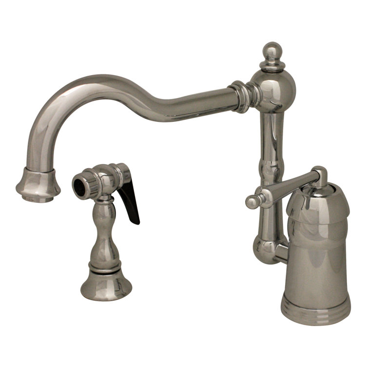 Polished Chrome Single Lever Kitchen Faucet with Side Spray