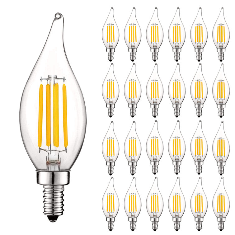 Clear Dimmable LED Candelabra Light Bulbs, 24-Pack