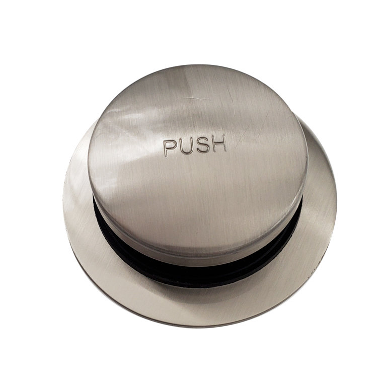 Satin Nickel Round Toe Touch Tub Drain Trim Set