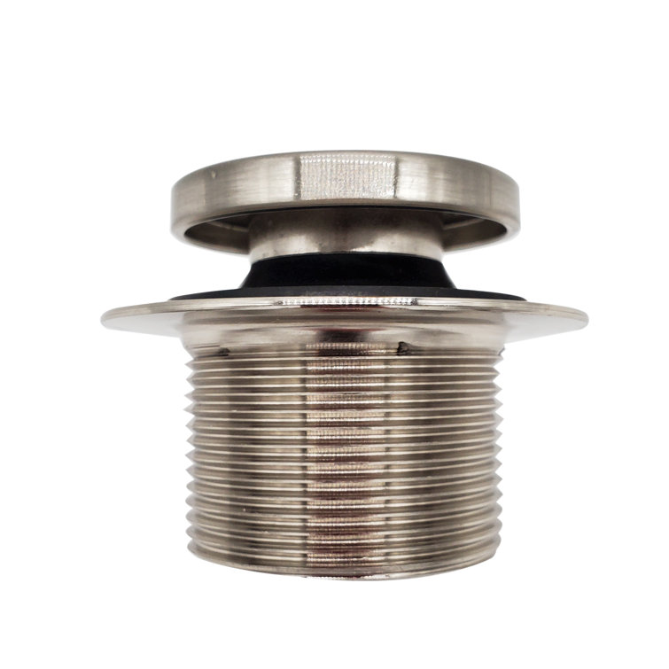 Satin Nickel Round Toe Touch Tub Drain Trim Set