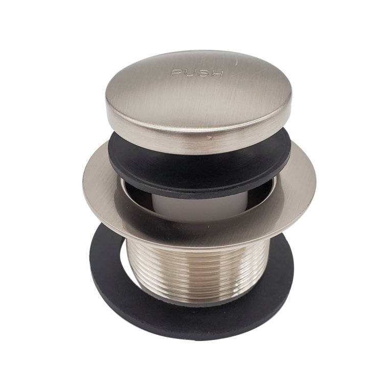 Satin Nickel Round Toe Touch Tub Drain Trim Set
