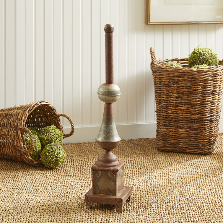 Rustic Brown Weathered Iron Ornate Finial