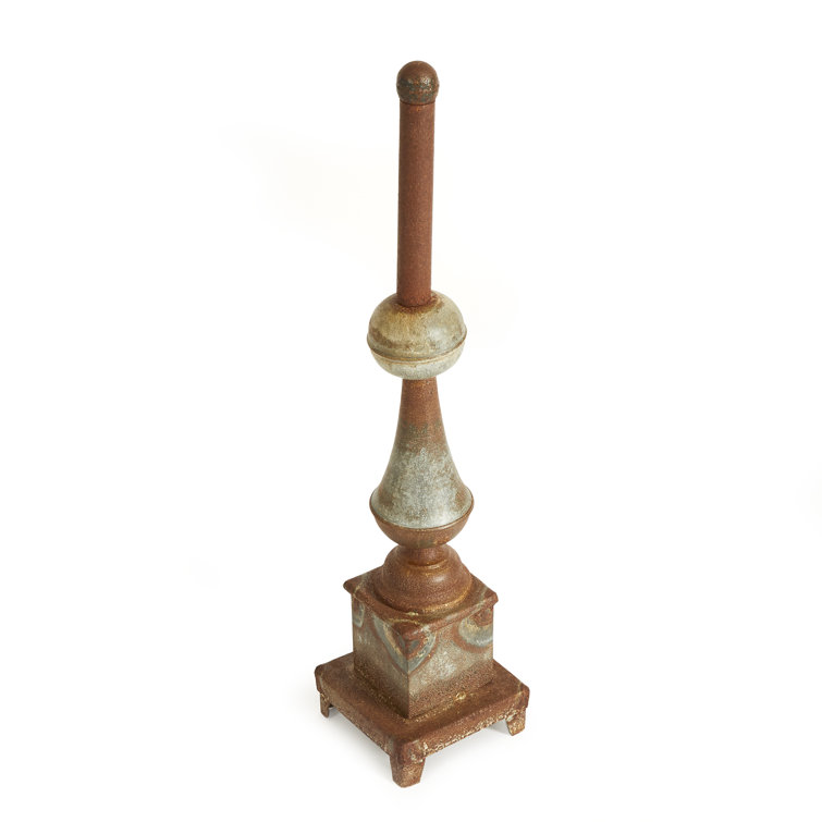 Rustic Brown Weathered Iron Ornate Finial