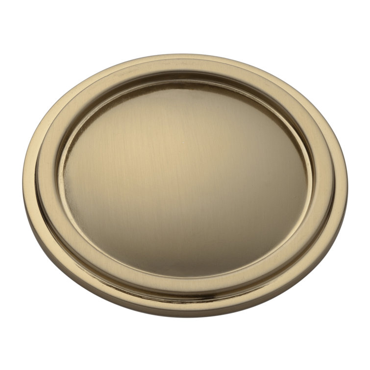 Satin Brass Round Knurled Cabinet Knob with Mounting Hardware
