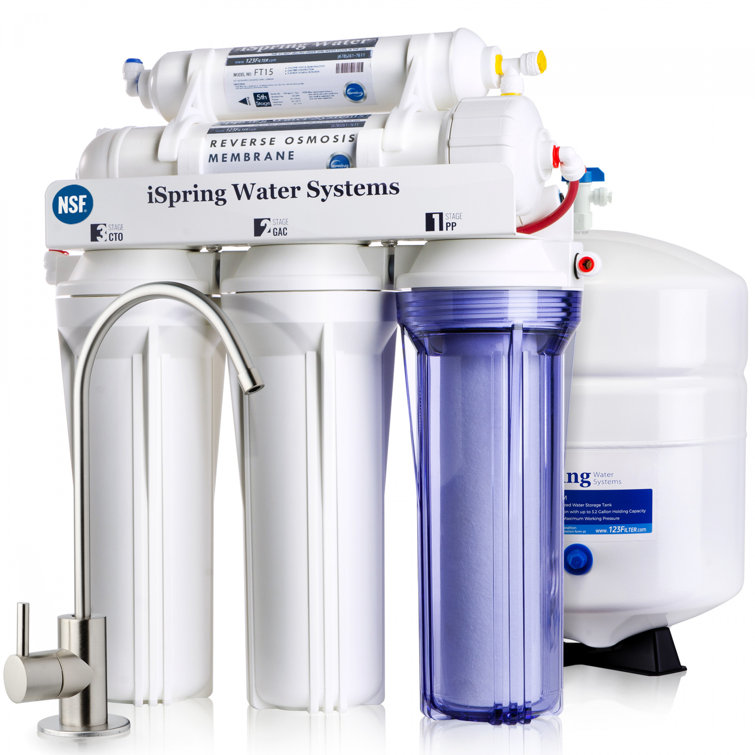 High Capacity White and Blue 5-Stage Reverse Osmosis Water Filtration System