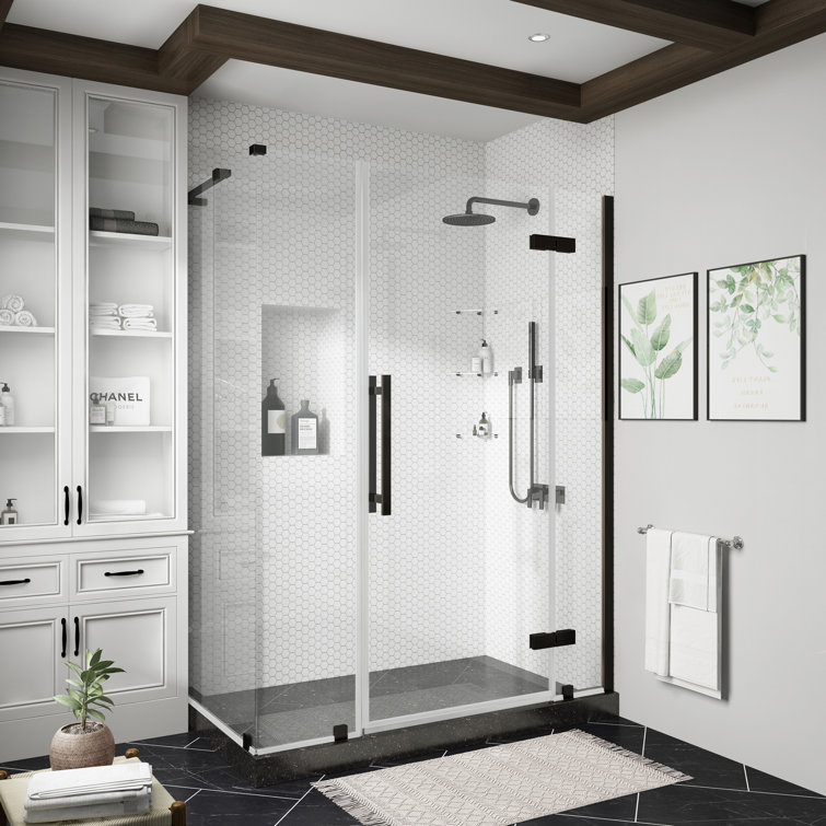 Endless Bronze Frameless Corner Shower Kit with Tempered Glass Panels