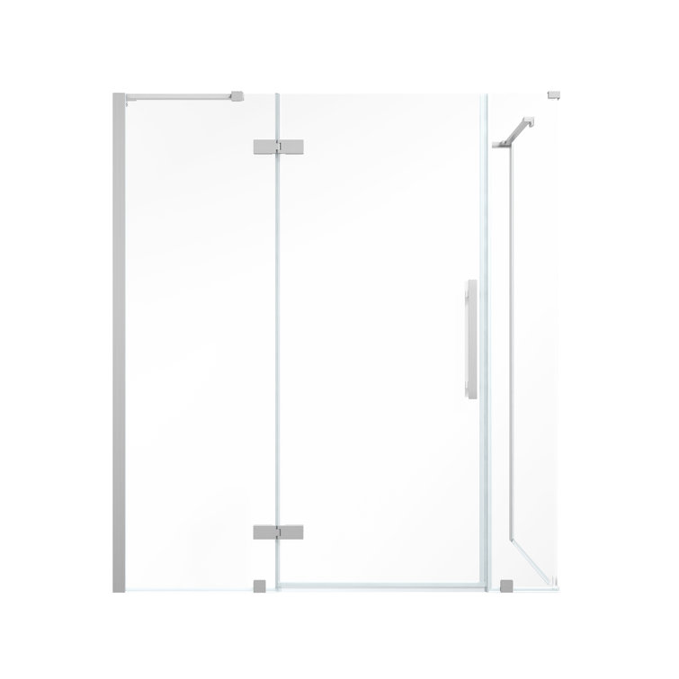 Endless Nickel Frameless Corner Shower Kit with Tempered Glass Panels
