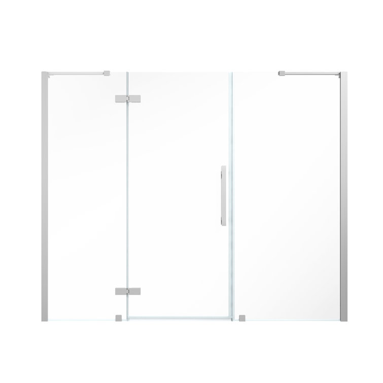 Tampa 85'' Satin Nickel Frameless Glass Shower Enclosure