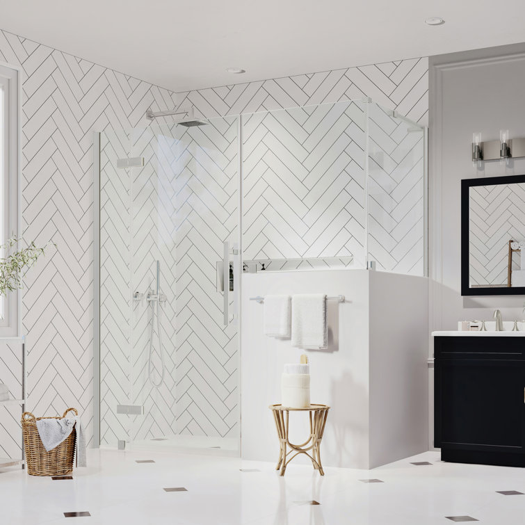 Tampa Frameless Nickel 72" H Rectangle Shower Enclosure
